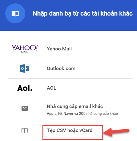 Add contact Gmail cho danh bạ Gmail từ file CSV