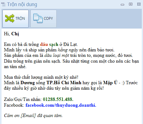 Cá nhân hóa, trộn nội dung email trước khi gửi email marketing