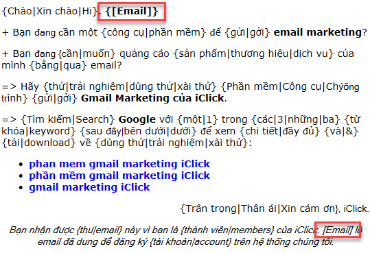 Cá nhân hóa, trộn nội dung email trước khi gửi email marketing