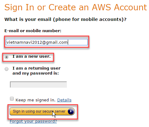 Các bước đăng ký tài khoản gởi email Amazon SES