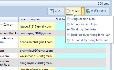 Cách lấy bình luận, email, số điện thoại trong comment của Facebook.