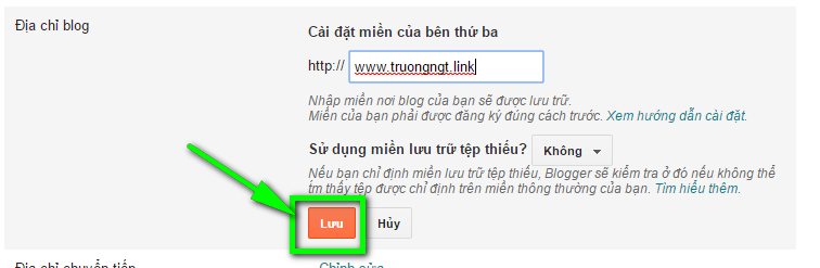 Huong dan cai dat tien mien (domain) cho blogspot