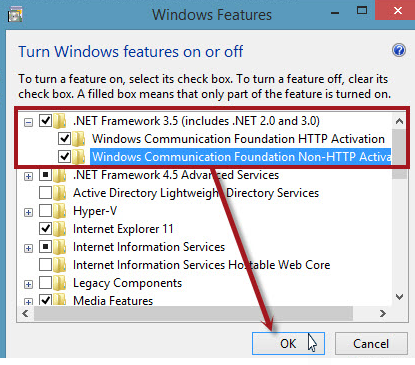 Cài đặt .NET 3.5 SP1 cho windows  8, win 10