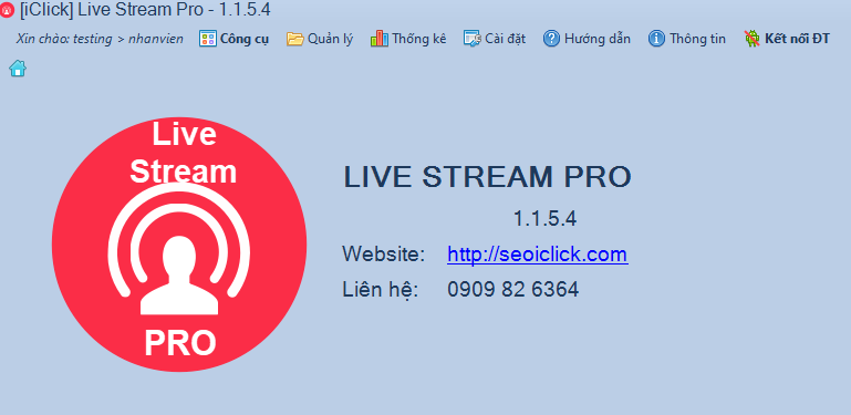 Cập nhật phiên bản 1.1.5.4 phần mềm LiveStream Pro