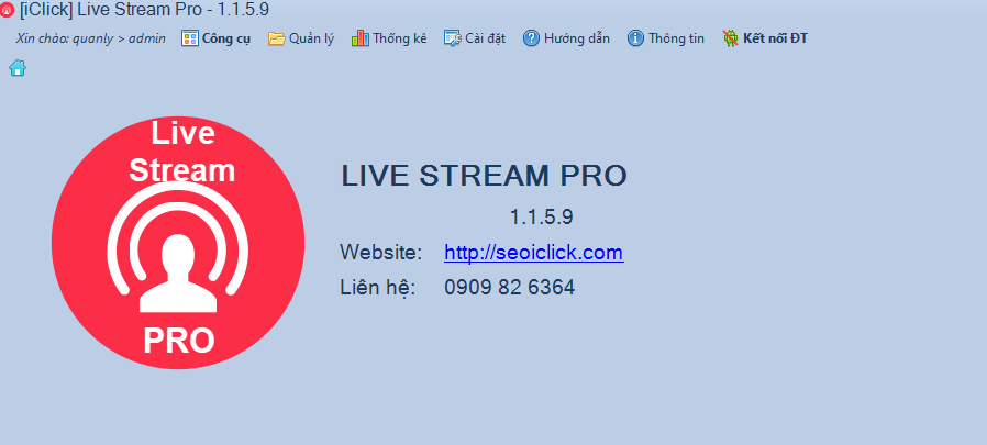 Cập nhật phiên bản 1.1.5.9 phần mềm LiveStream Pro