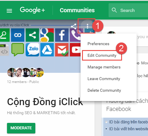Chấp nhận yêu cầu tham gia cộng động G+