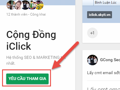 Chấp nhận yêu cầu tham gia cộng động G+