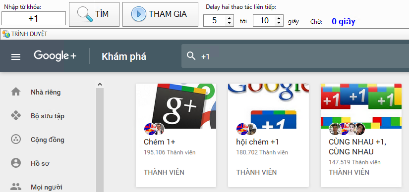 Cập nhật phần mềm seo Google Plus phiên bản 1.0.8.5