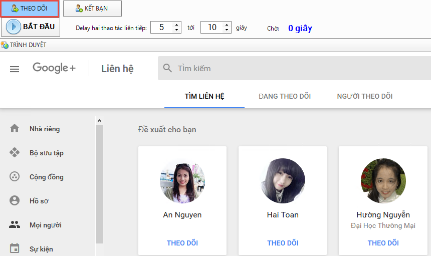 Cập nhật phần mềm seo Google Plus phiên bản 1.0.8.5