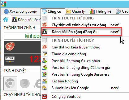 Đăng bài tự động lên cộng động G+