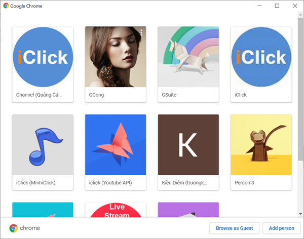 Đăng nhập Gmail bằng profile Google Chrome