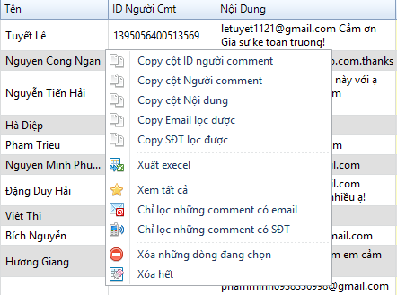 Làm thế nào quét tất cả cmt trên Facebook