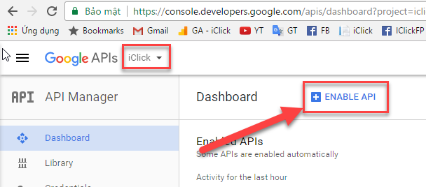 Khai báo Gmail cho phần mềm Bulk Share Google Drive iClick gặp lỗi