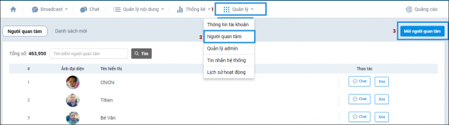 Các bước đầu tiên khi làm việc với OA Zalo