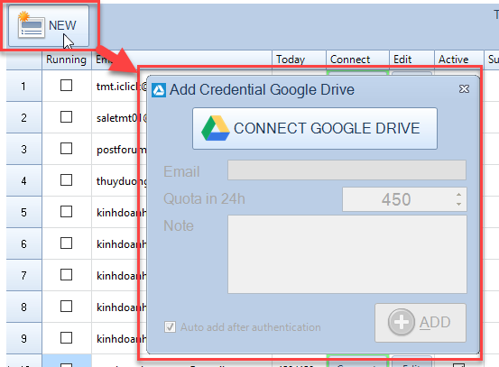 Lỗi Get infomation Google Account error unauthorized_client