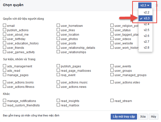 Lỗi phiên bản API Facebook, không lấy được bình luận Get Comment Faceook