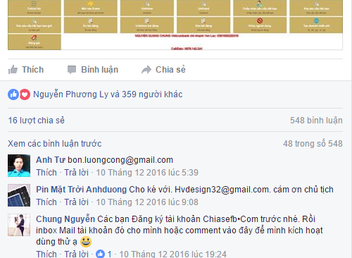 Lấy comment, bình luận facebook