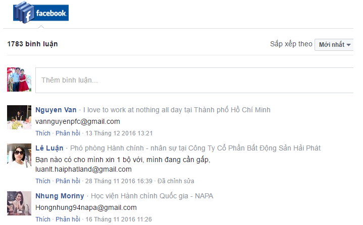 Lấy comment, bình luận facebook