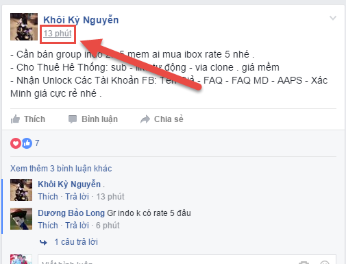 Lấy comment, bình luận facebook