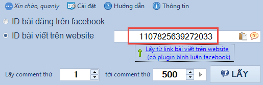 Lấy comment, bình luận facebook