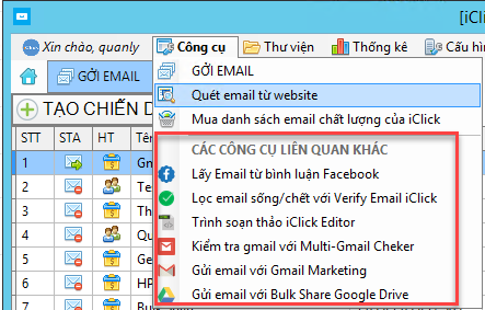Phần mềm gửi email marketing iClick