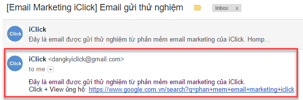 Phần mềm gửi email marketing iClick