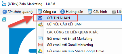Phần mềm gửi tin nhắn hàng loạt zalo marketing iClick