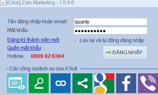 Phần mềm quảng cáo Zalo