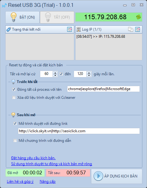 phần mềm reset usb 3G đổi IP