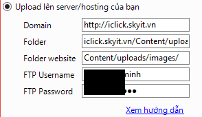 Cấu hình tài khoản ftp để upload ảnh trong iClick Editor