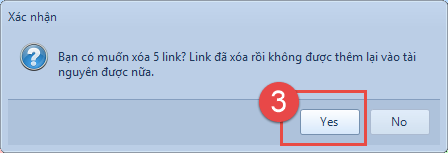 Bổ sung nút xóa tất cả link G, Youtube và Mạng xã hội