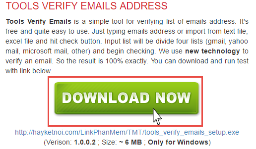 Cài đặt phần mềm kiểm tra email sống