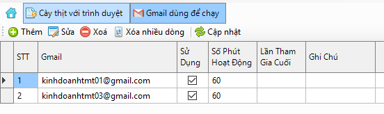 Chạy phần mềm seo G+, Youtube với nhiều tài khoản Gmaill.
