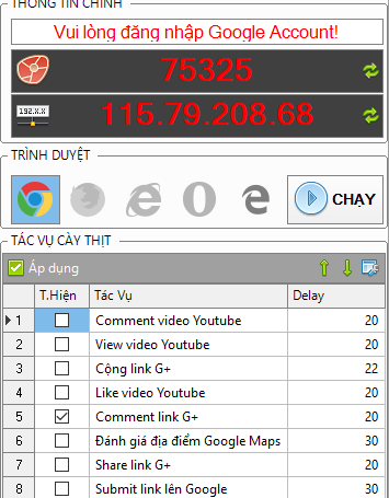 Công cụ seo G+, Youtube, Location ra mắt tính năng cày thị trên trình duyệt tự độn