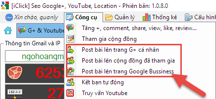 cập nhật phần mềm seo youtub, G+, google maps