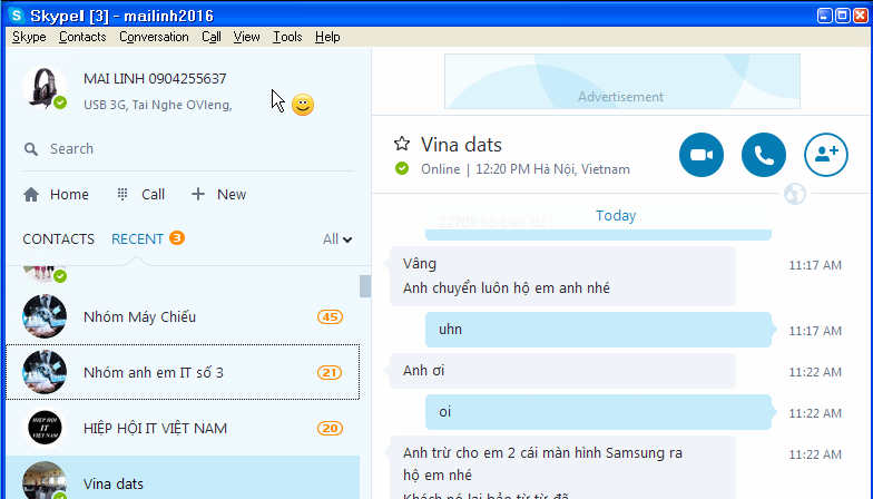 Cấu hình skype để gởi tin nhắn quảng cáo skype