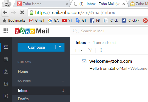 Đăng ký hộp mail Zoho