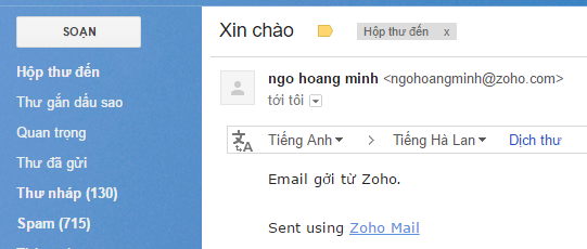 Đăng ký hộp mail Zoho