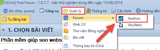 Đăng tự động lên forum xenforo với post forum iclick