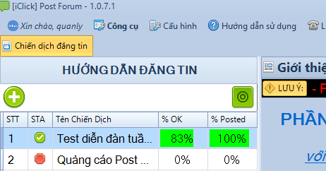 Đăng tin Post Forum iClick