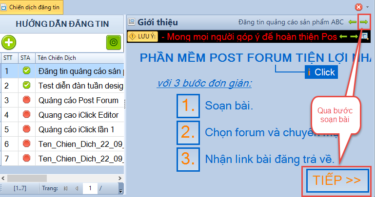 Đăng tin Post Forum iClick