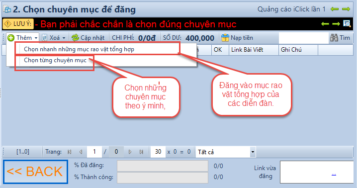 Đăng tin Post Forum iClick
