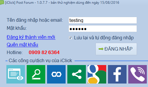 Phần mềm đăng tin Post Forum iClick