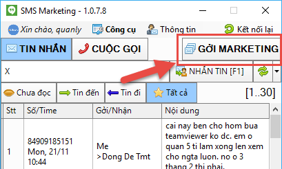 Gửi sms marketing từ file excel
