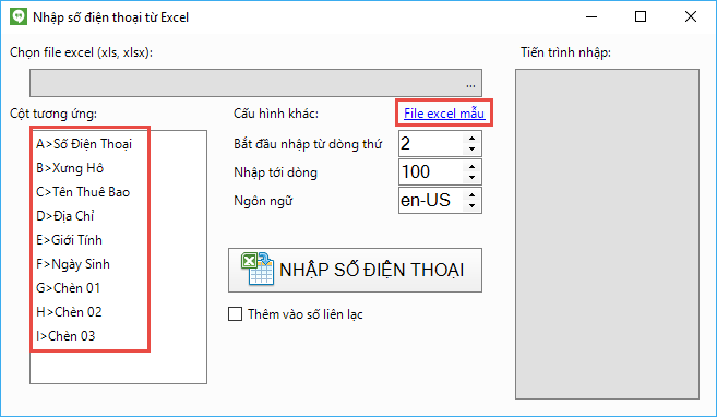Gửi sms marketing từ file excel