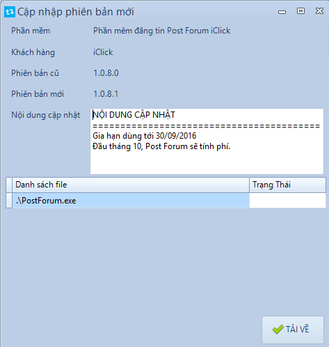 Gia hạn dùng thử phần mềm đăng tin Post Forum iClick