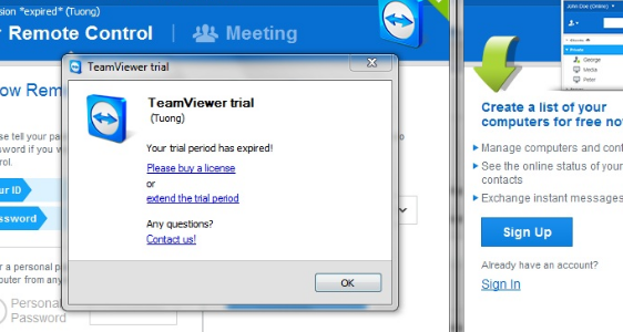 Hỗ trợ iClick qua teamviewer
