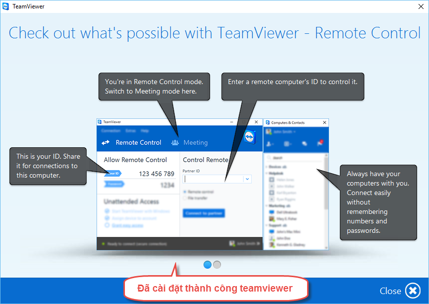 Hỗ trợ iClick qua teamviewer