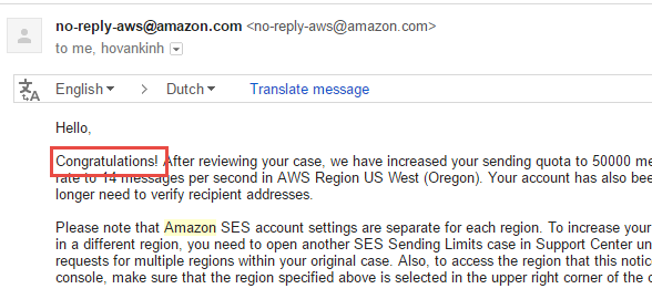 hướng dẫn đăng ký Amazon SES