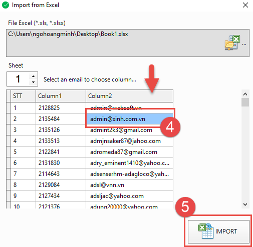 hướng dẫn lọc email chết với verify email iClick